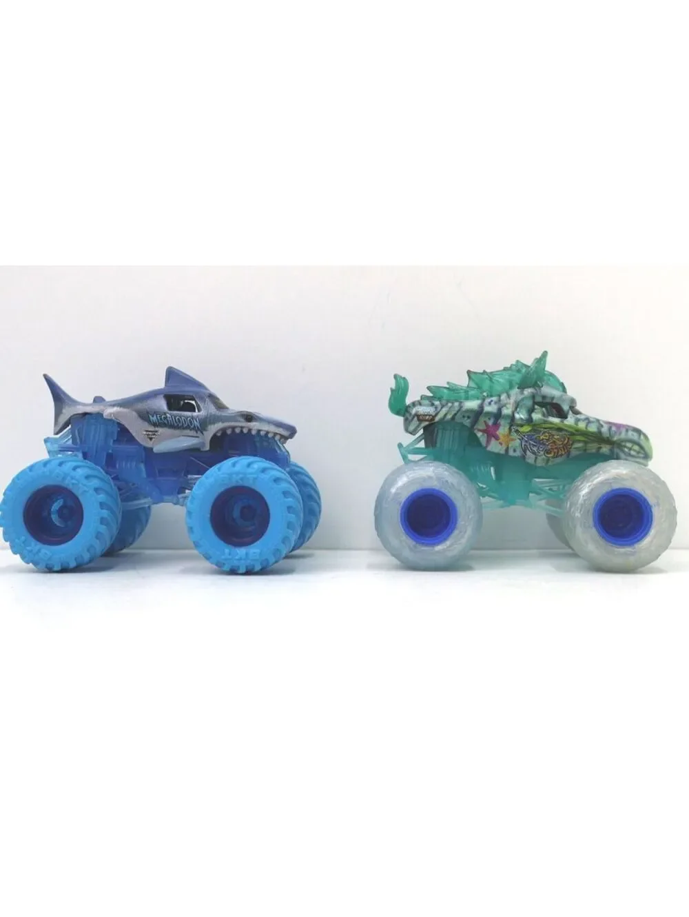Hot Wheels Monster Trucks Diecast Toy Set - Shark and Dragon 2023-2024